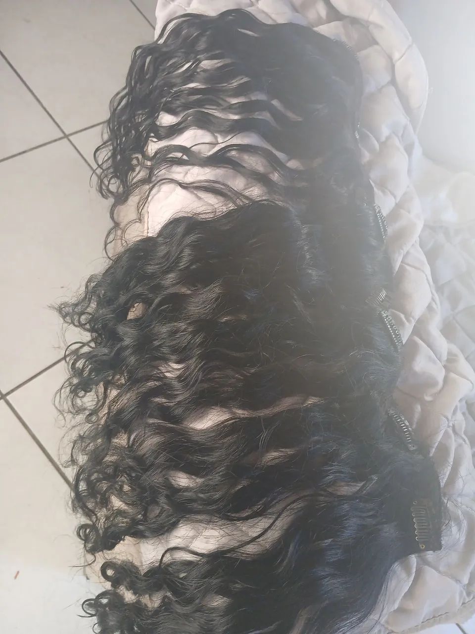 Cabelo humano ondulado preto