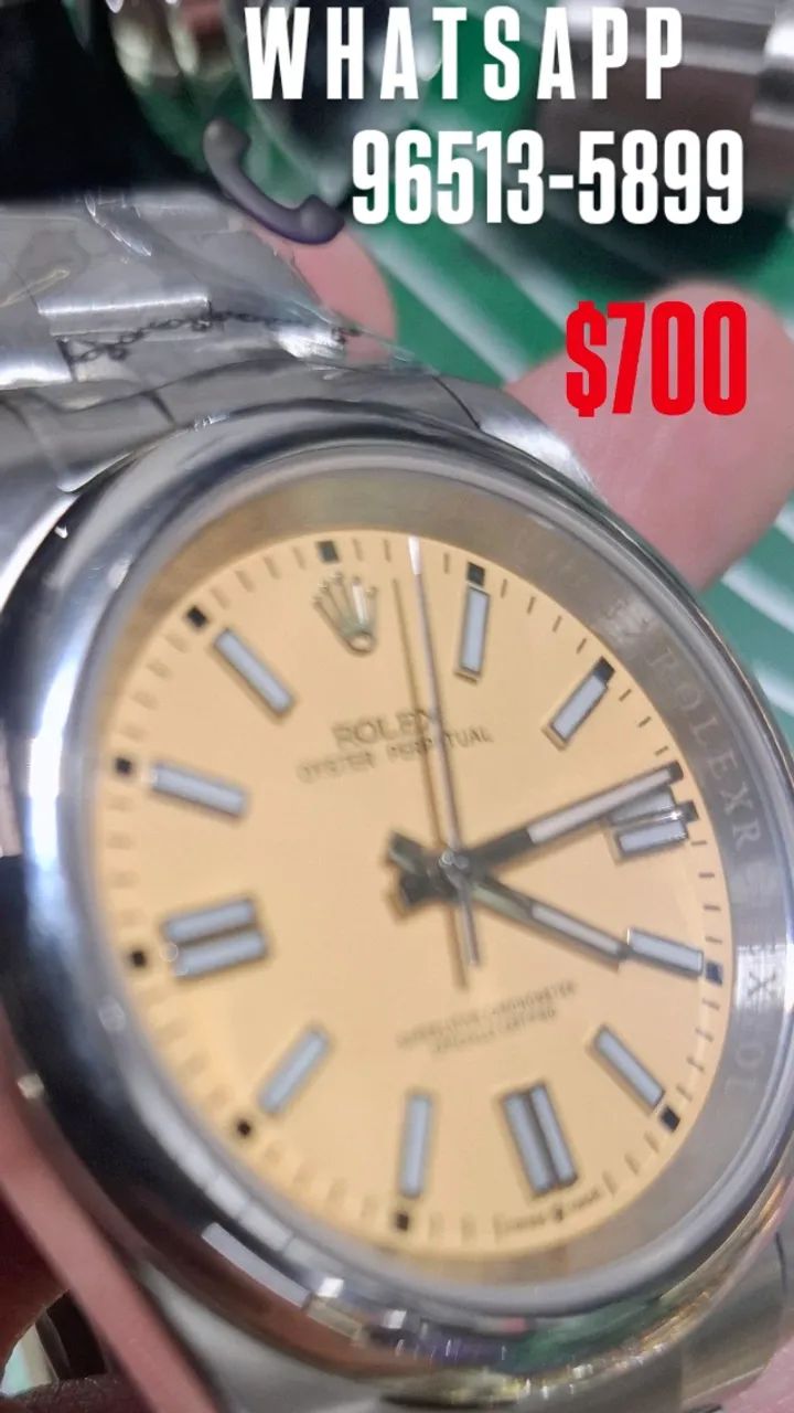 Relógio ROLEX AUTOMÁTICO OYSTER PERPETUAL BEGE - Foto 3