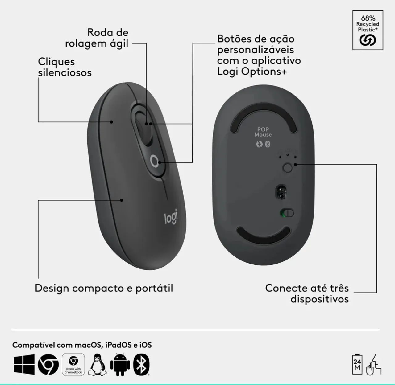 Logitech Combo: Teclado + Mouse (novo) - Foto 2