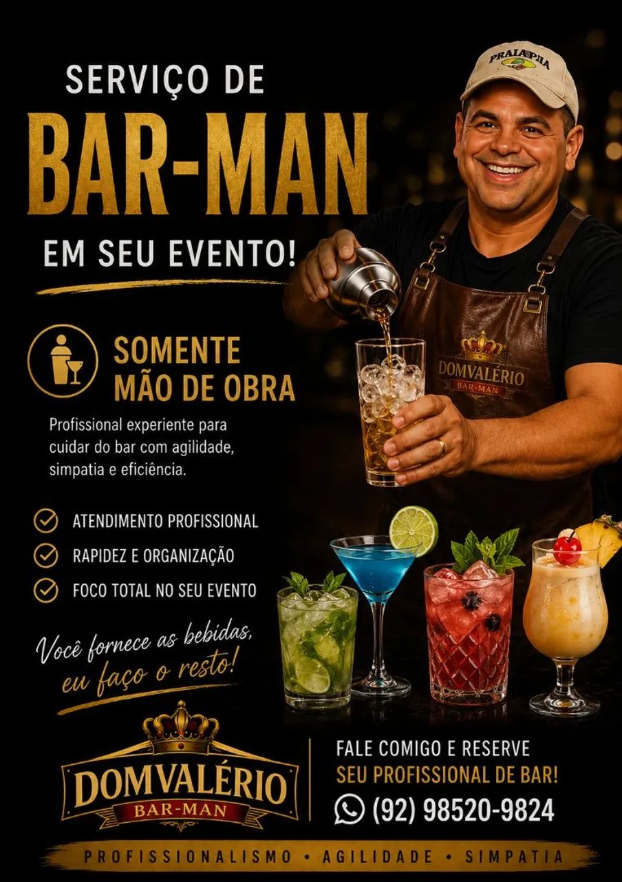 Valério frança serviço de churrasqueiro e Bar man em seu evento  - Foto 3