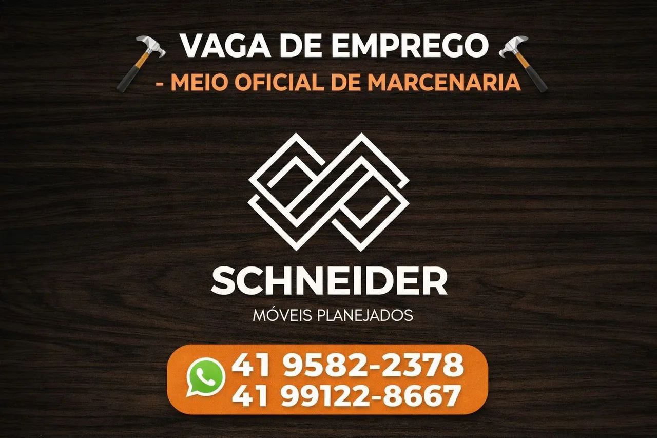 Vaga para Meio oficial de marcenaria 