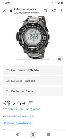 Casio Sport Pro Trek PRG80T vendo ou troco por Smartwatch de meu interesse - Foto 2