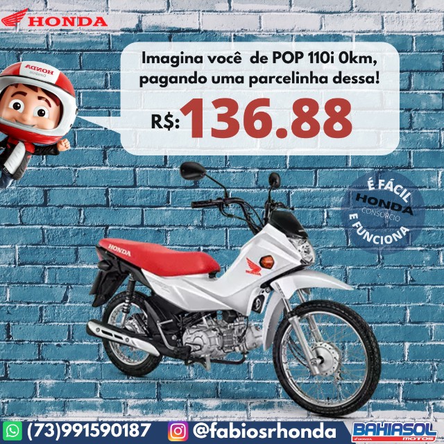POP 110 DISPONÍVEL DIA 09/09 BAHIASOL MOTOS HONDA
