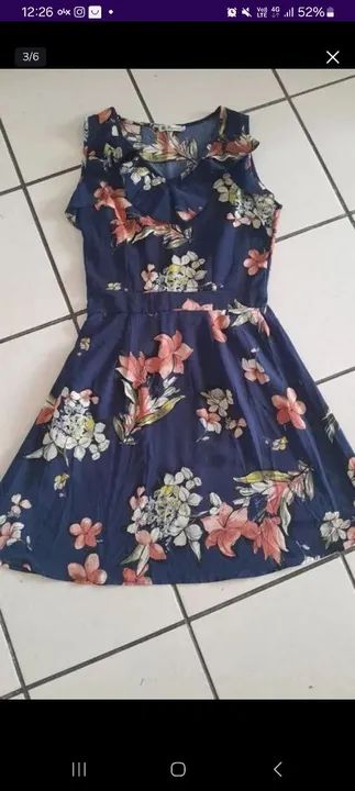 Vestido Azul Escuro estampado Tamanho M - Foto 2