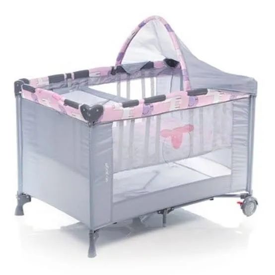 Berço portátil infantil rosa - Foto 2