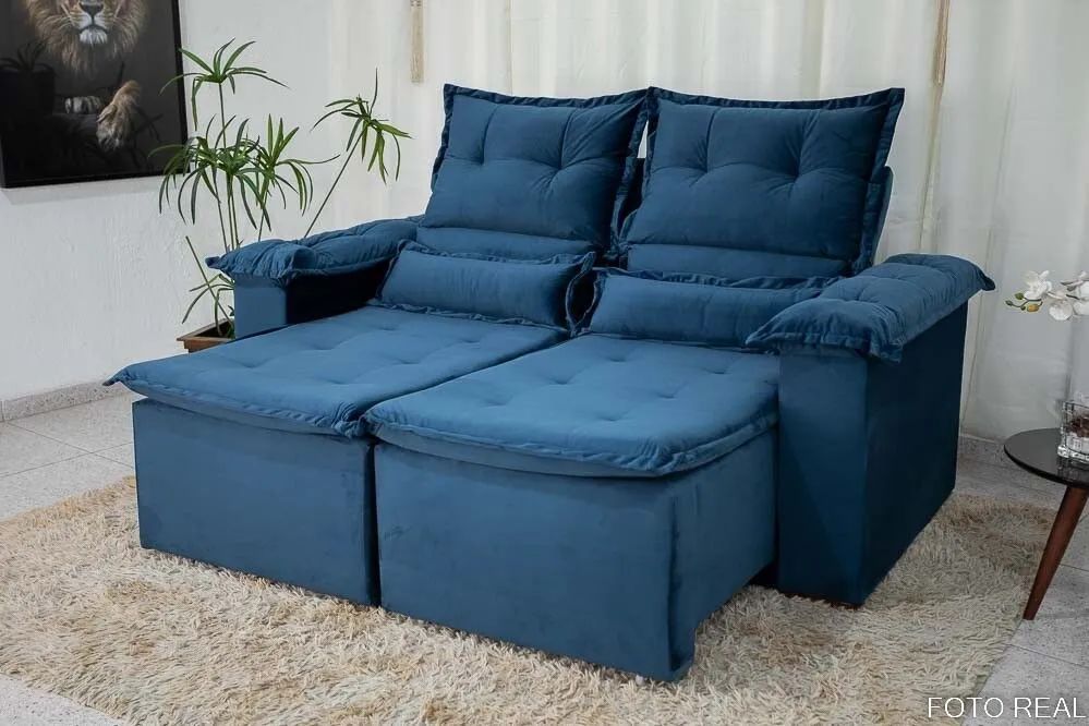 Sofá Retrátil e Reclinável 1.80 Naomi Pillow top rf158 - Foto 4