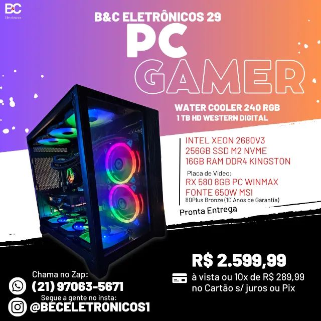 Computador Gamer HD 1TB RX 580 - Foto 4