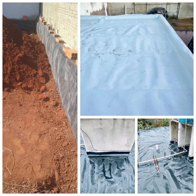 Geomembrana Lona 600 micras Pead para Decoração/Impermeabilização Lagos/Coberturas 5x5 - Foto 4