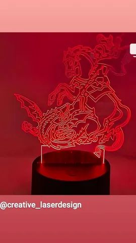 Luminária Led São Jorge em acrílico gravado 7 cores RGB - Foto 2