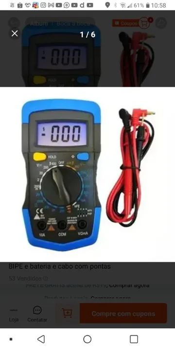 Multímetro digital profissional tela LCD iluminada mais caneta detectora de energia - Foto 6