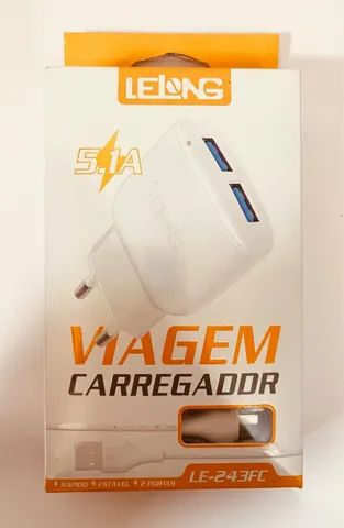 Carregador Lelong Turbo Rápido 5.1 2 Usb Type C