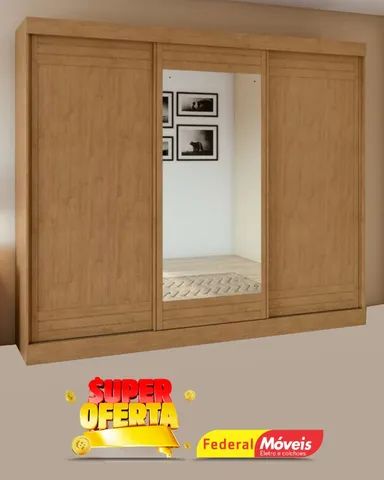 Guarda Roupa  3 Portas Deslizantes c/ Espelho 6 Gavetas Super Lindo Fazemos Entrega