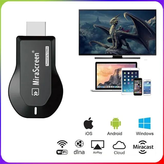 MiraScreen Transforme sua TV em Smart TV (tipo chromecast) Espelhamento de Tela Projetor W - Foto 5