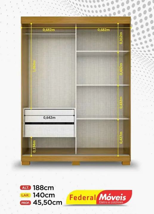 Guarda Roupa com Espelho Portas de Correr Novo Fazemos Entrega  - Foto 2