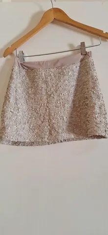 Saia Paetê bege - Foto 3