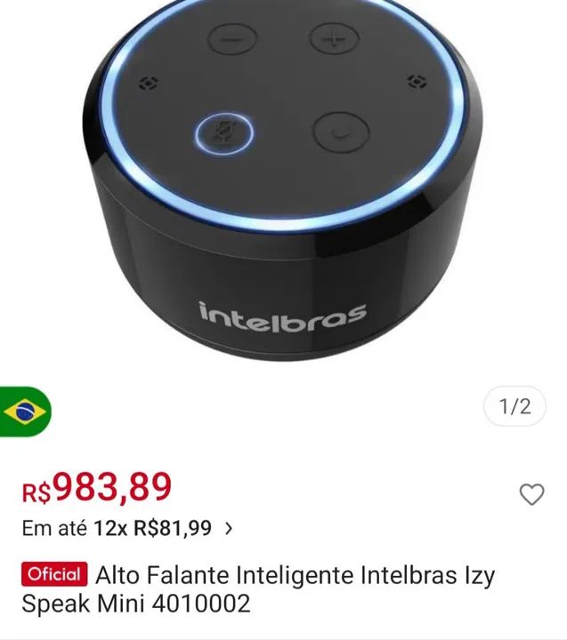 Alto Falante Inteligente Intelbras Izy Speak Mini 4010002