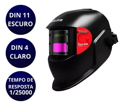 MASCARA DE SOLDA  ESCURECIMENTO AUTOMATICO S/REGULAGEM-Galzer - Foto 2