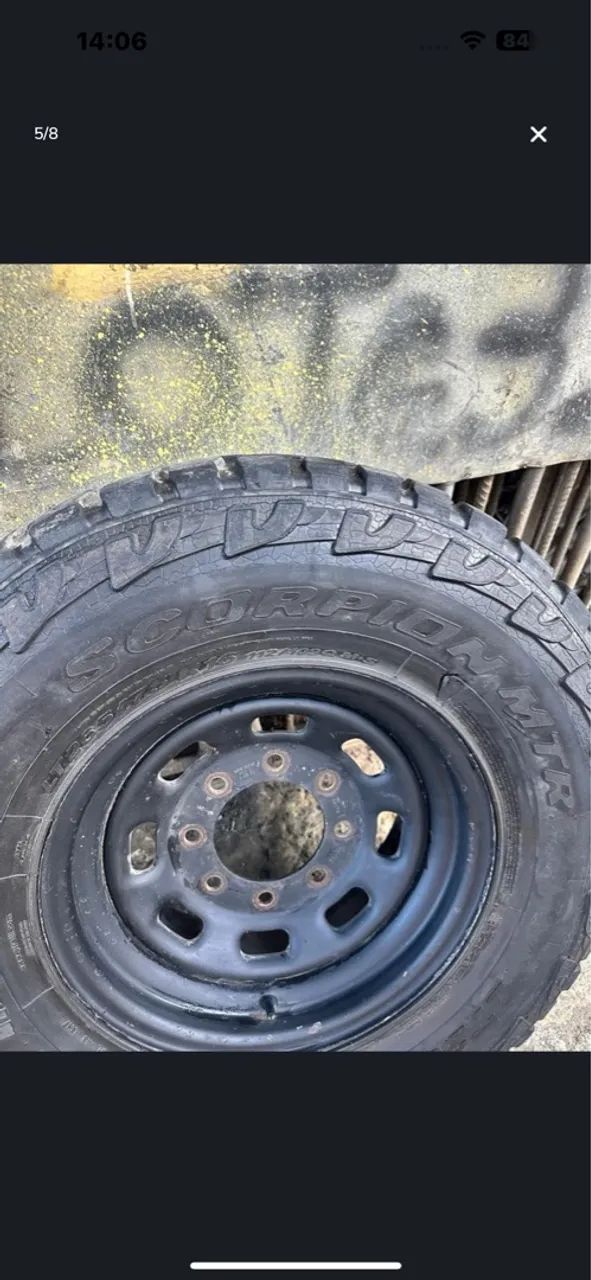 Roda com pneu 265/70R16 para Step Ford F350 F250 pneu final da vida  - Foto 3