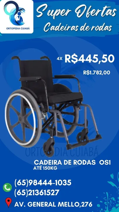 Cadeira de Rodas OS1 - Leve e confortável