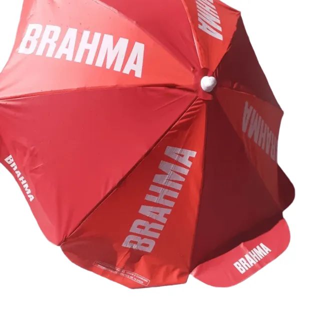 Caixa de isopor 70l. + guarda-sol da Brahma + carrinho de transporte.