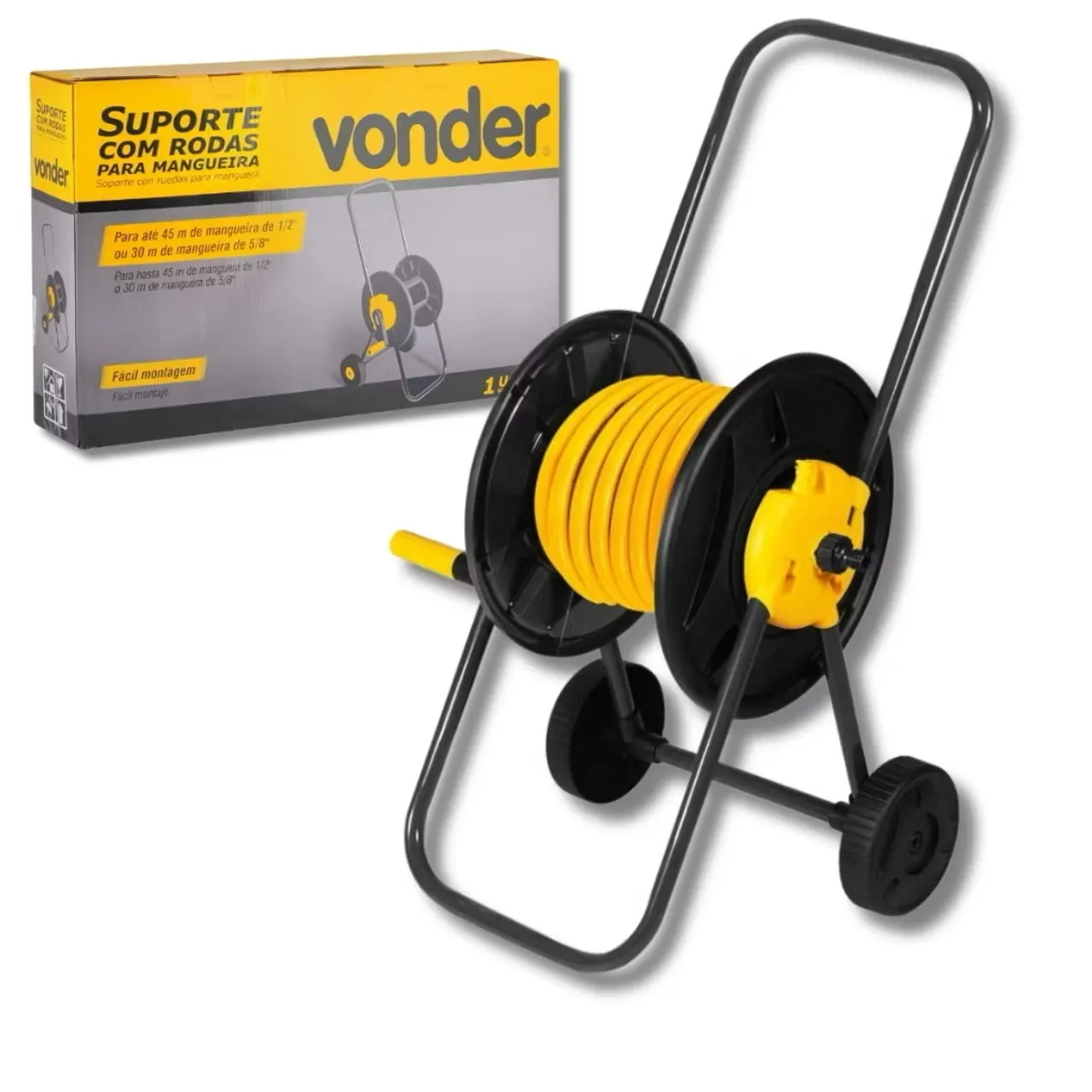 Suporte para Enrolar Mangueira com Rodas Vonder