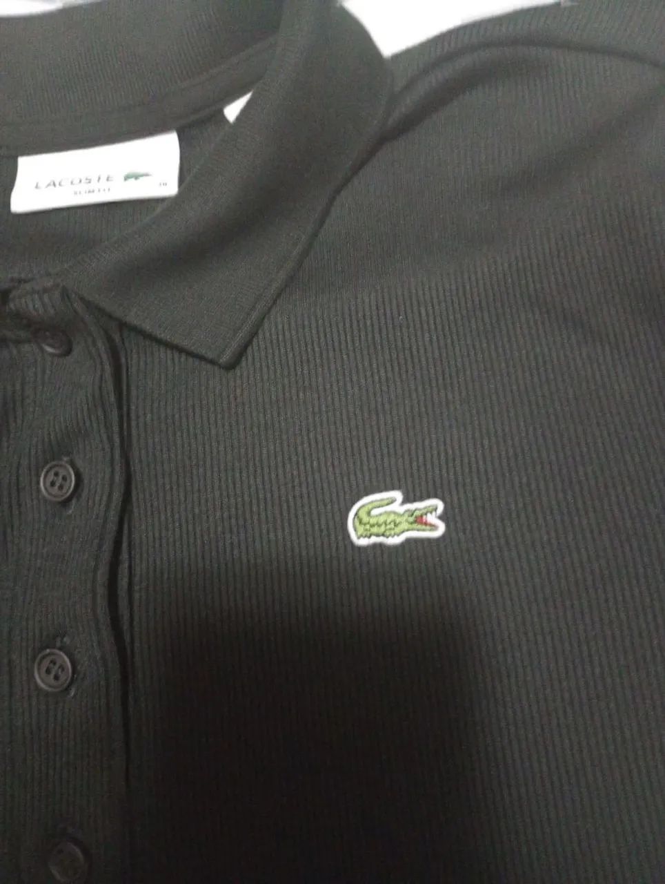 Polo Lacoste Feminina Preta - Foto 3