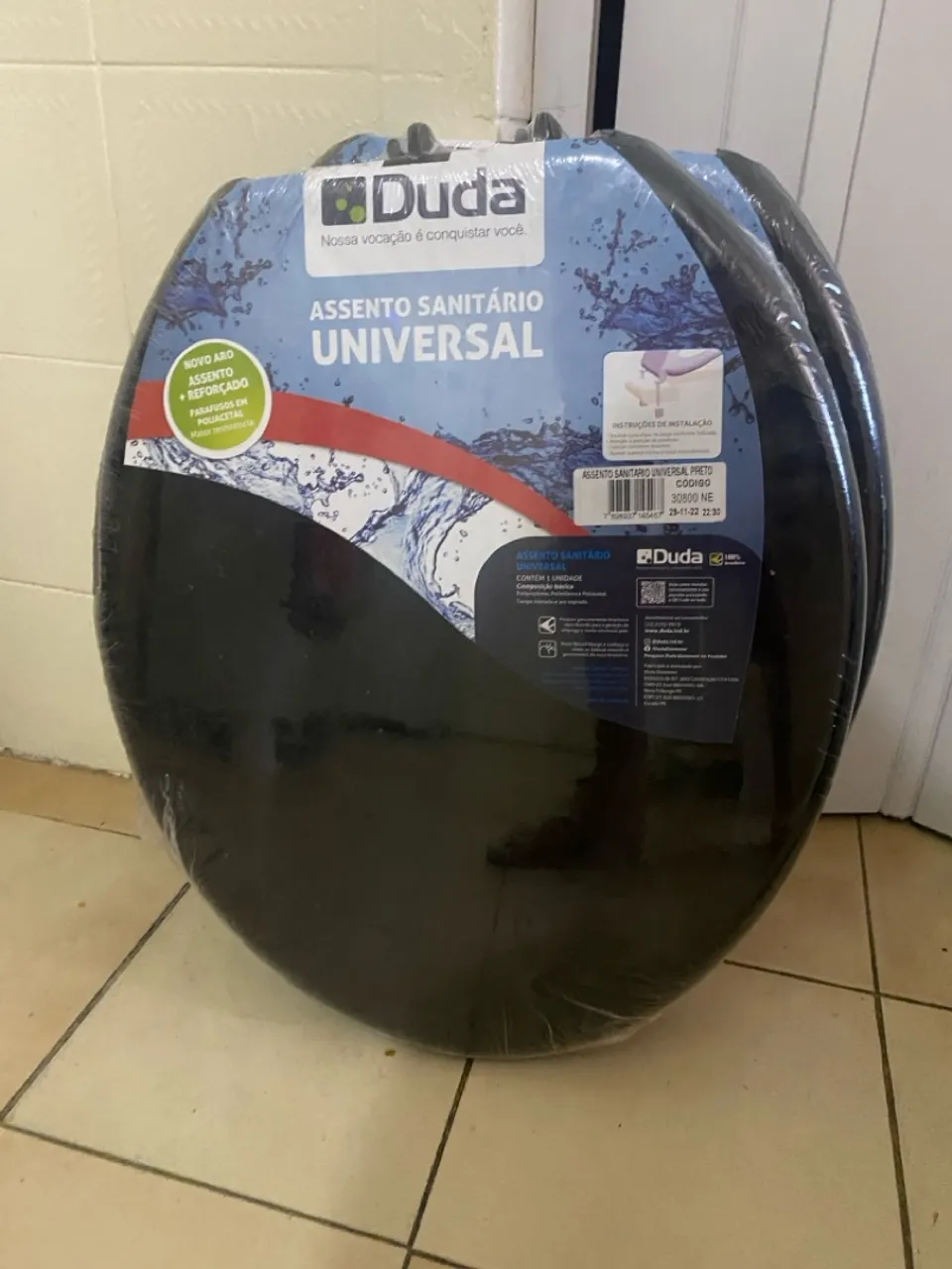Assento Sanitário Universal Preto Duda