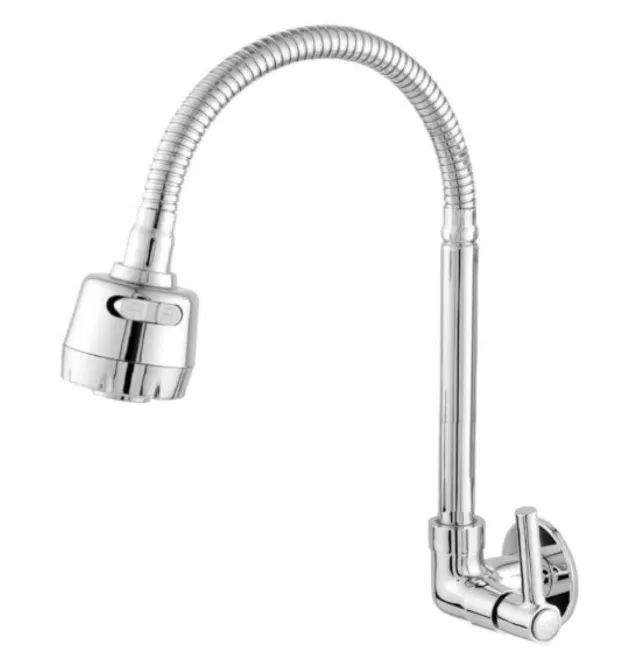 Torneira Cozinha Gourmet Flexível Luxo Parede 1/4 De Volta Metal