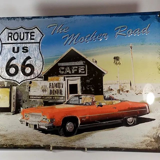 Maravilhosa PLACA importada em RELEVO da Famosa ROTA 66 (ROUTE US 66) - Foto 3