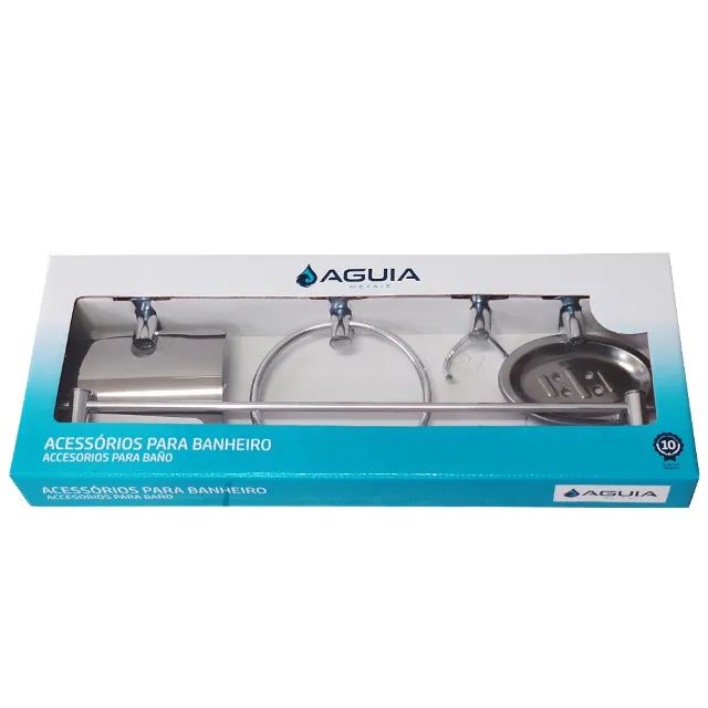Kit Acessórios para Banheiro LE 6600 5 Peças Cromado Águia Metais - Foto 4