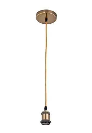 Pendente De Metal 1m E27 Dourado - Mgc
