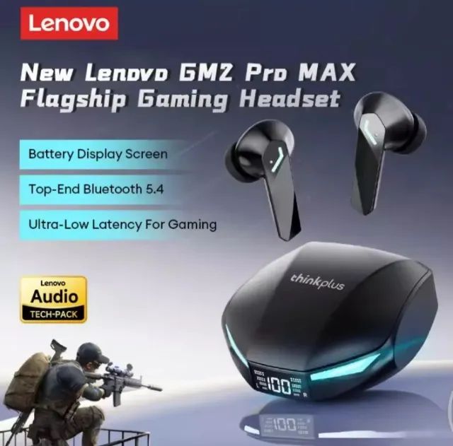 Fone Bluetooth Lenovo Gm2 Pro Max Fone Gamer Bt 5.4 - Foto 2