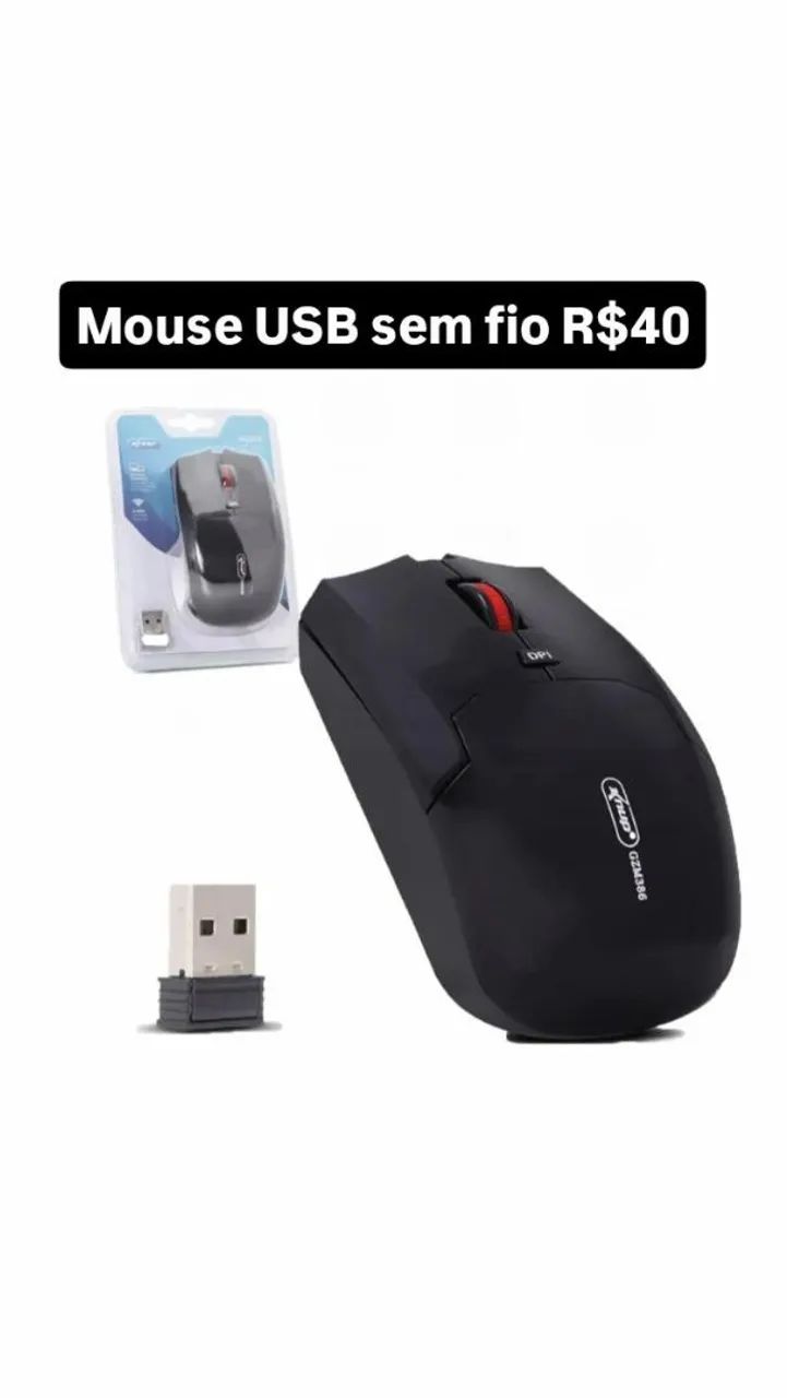 Mouse USB sem fio 