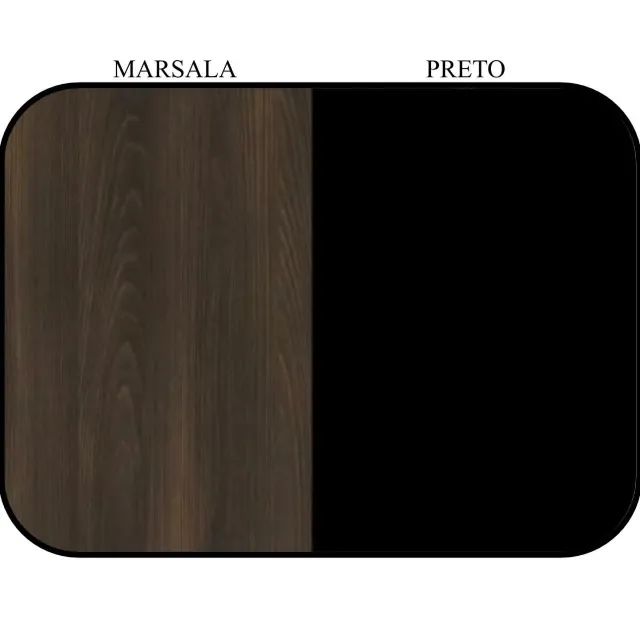 Mesa de Reunião Redonda 1,10×1,10×0,73m Marsala/Preto Estilo Profissional Modelo 51011 - Foto 2