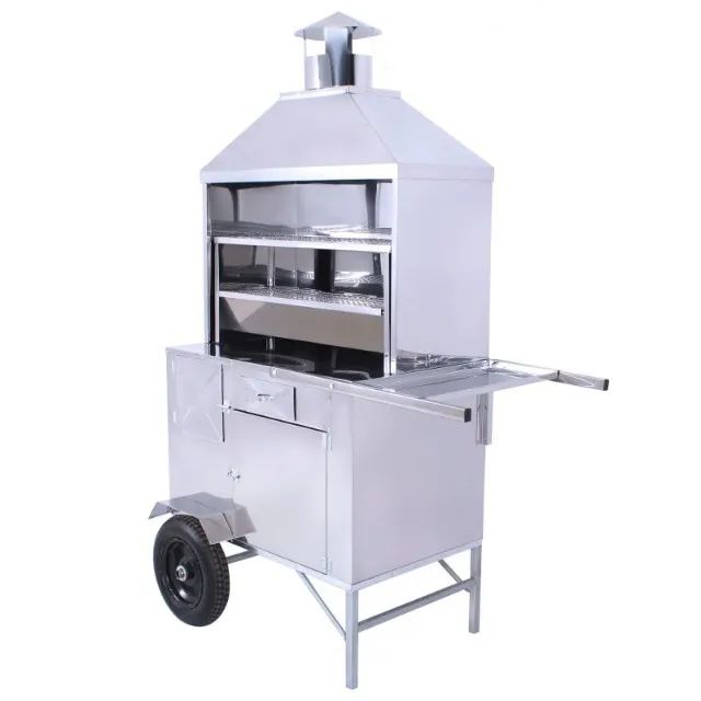 CARRINHO DE CHURRASCO INOX CHURRASQUEIRA DE 80CM C/TOLDO - Foto 2