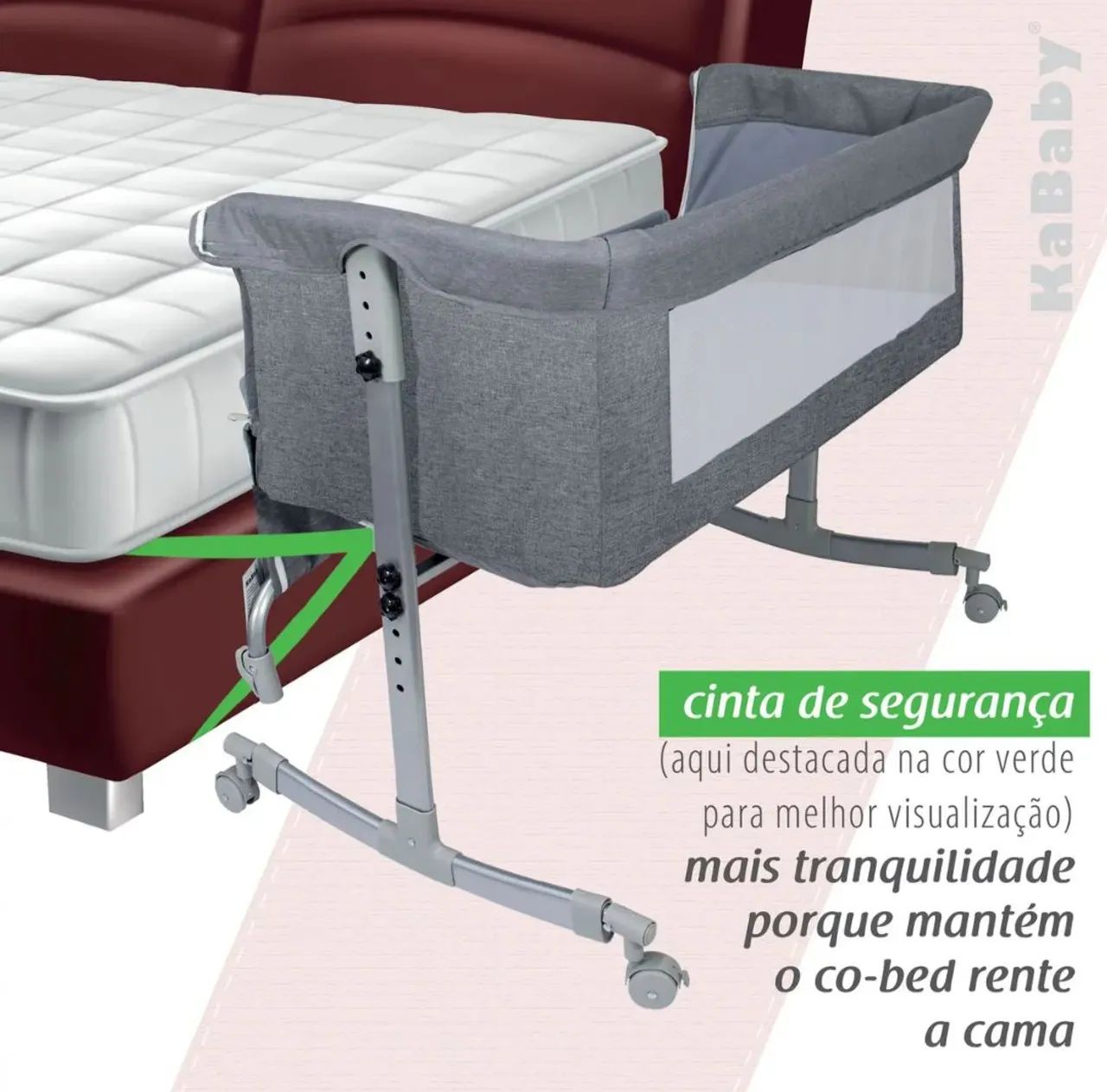 Berço Portátil Moisés Co-bed KaBaby Cinza - 1 Mês de Uso - Foto 6