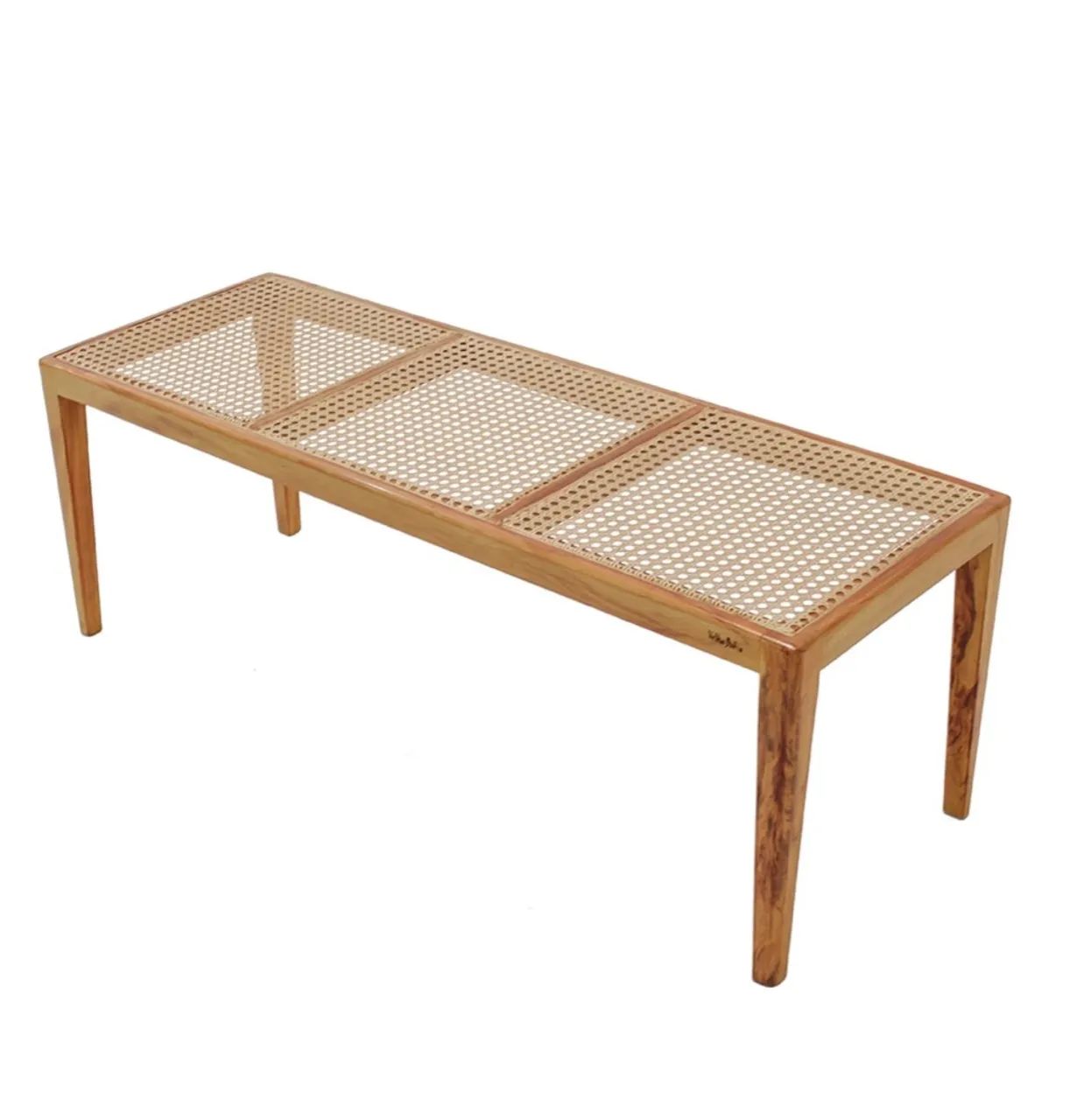 Banco / Mesa em peroba com palha