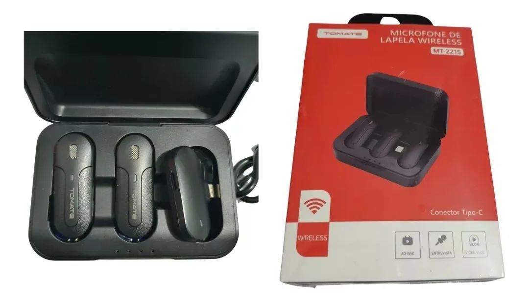 Microfone Lapela Celular Sem Fio Duplo iPhone - Foto 3