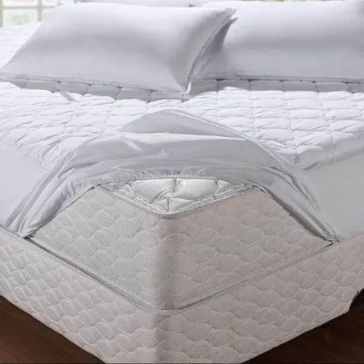 Capa de colchão impermeável casal padrão nas cores branco, bege ou preto - Foto 2