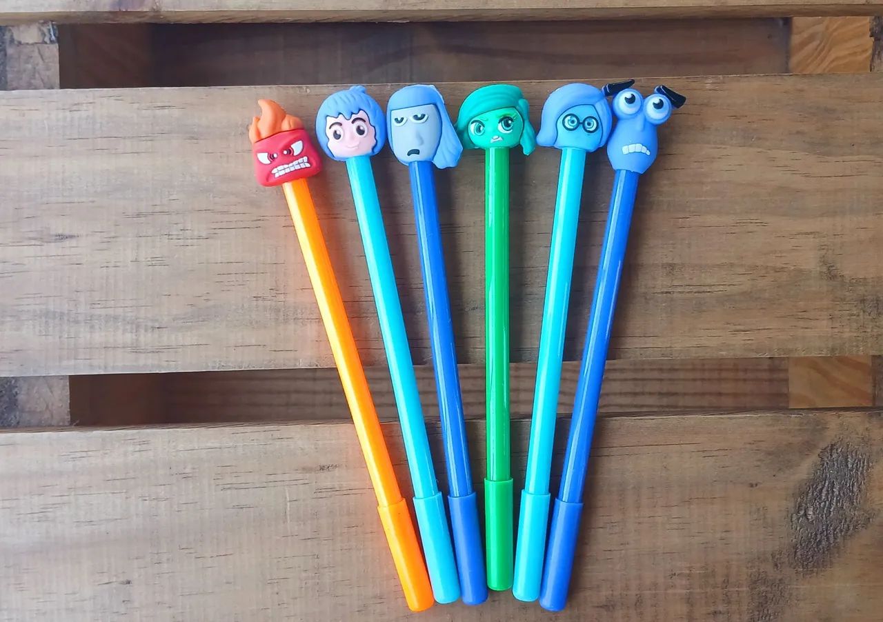 Kit com 6 Canetas Personagens Divertidamente 