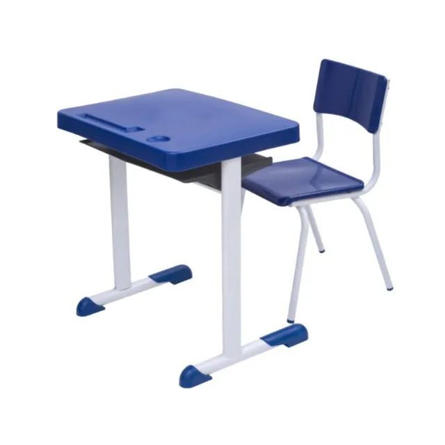 Conjunto Infantil Mesa E Cadeira Azul Resistente Premium 41089