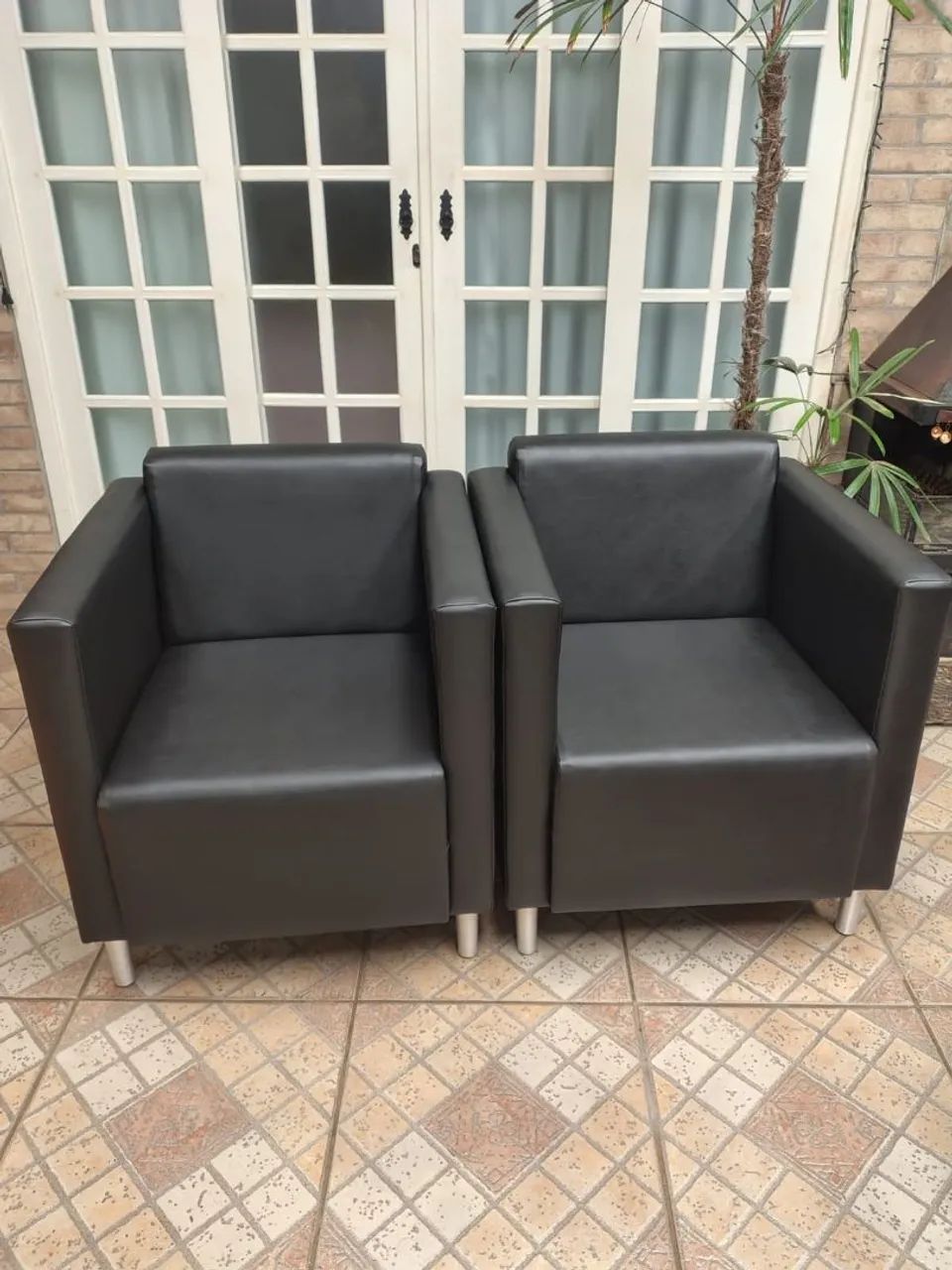 Poltronas Novas Couro Sintetico/Suede/linho456503383882485762