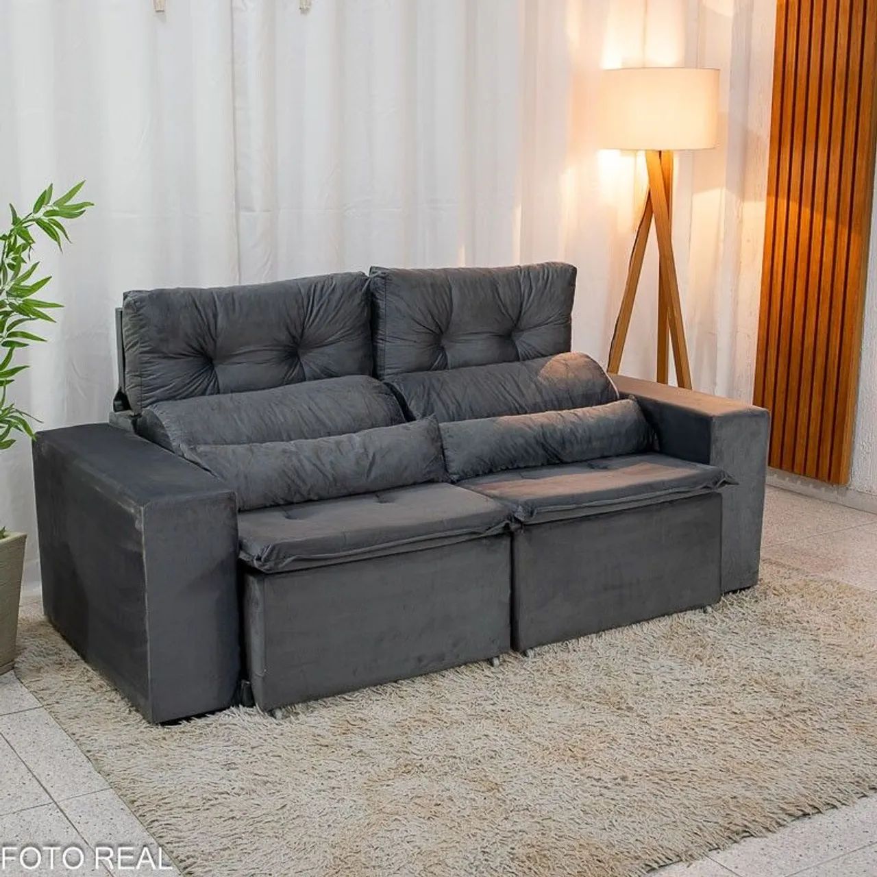 Sofá Cinza Modular 2 Lugares Confortável - Foto 2