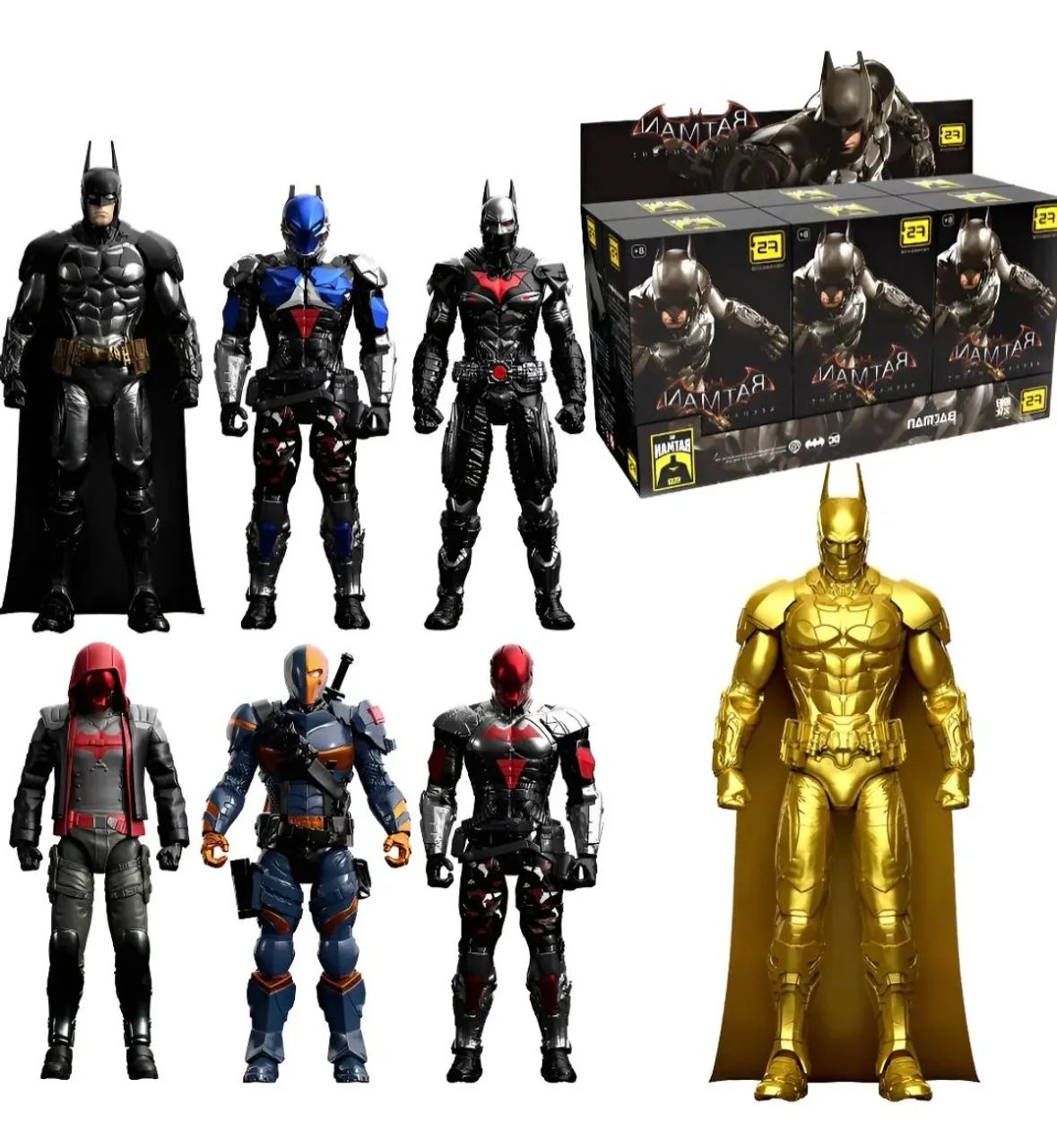Miniaturas/ActionFigures F5 do Batman Arkham Knight (Caixa completa com os 06 personagens)