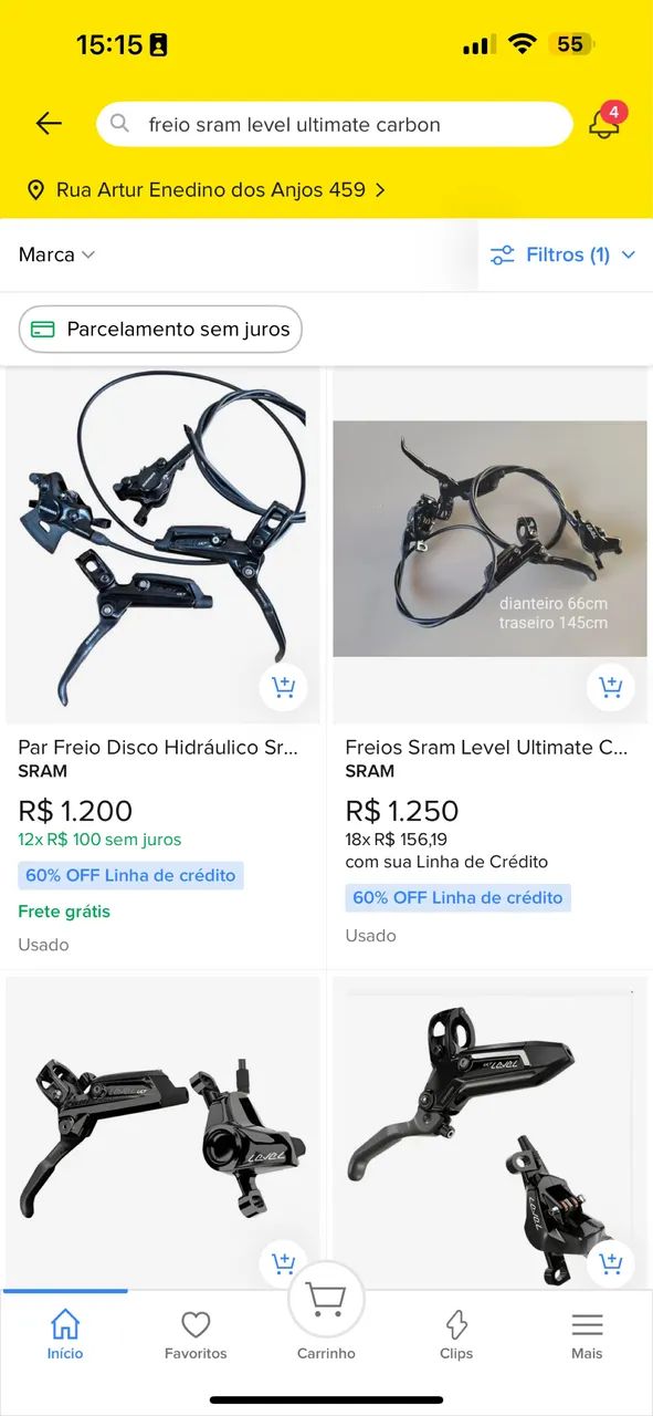 Freios Sram Level Ultimate MTB