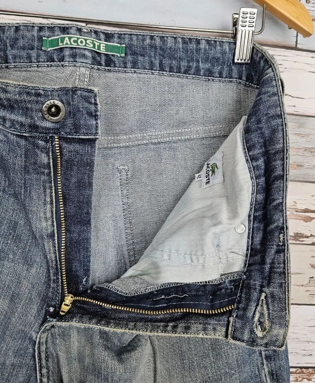 calça jeans lacoste corte straight masculina original - Foto 4