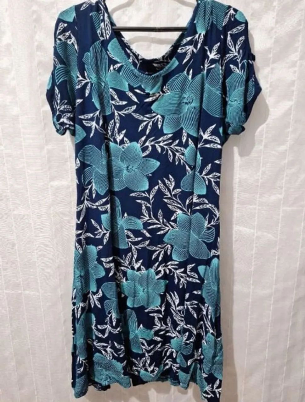 Vestido azul estampado 