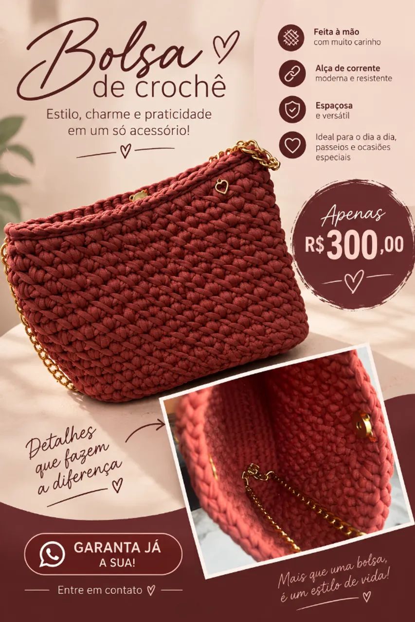 Vendo bolsas de crochê 
