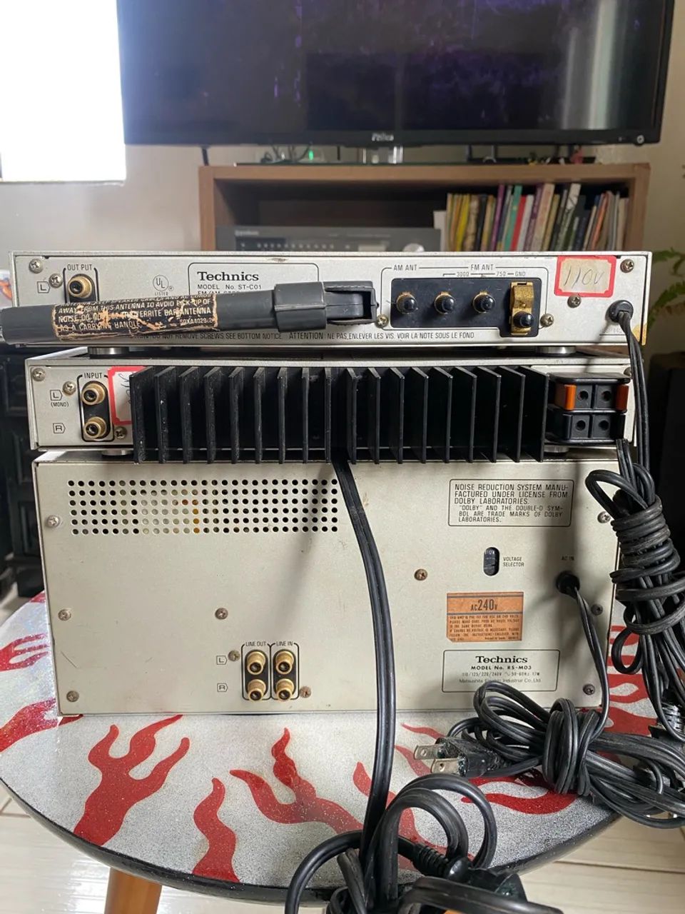 Conjunto Technics vintage ? amplificador, tuner e tape deck com defeito - Foto 4