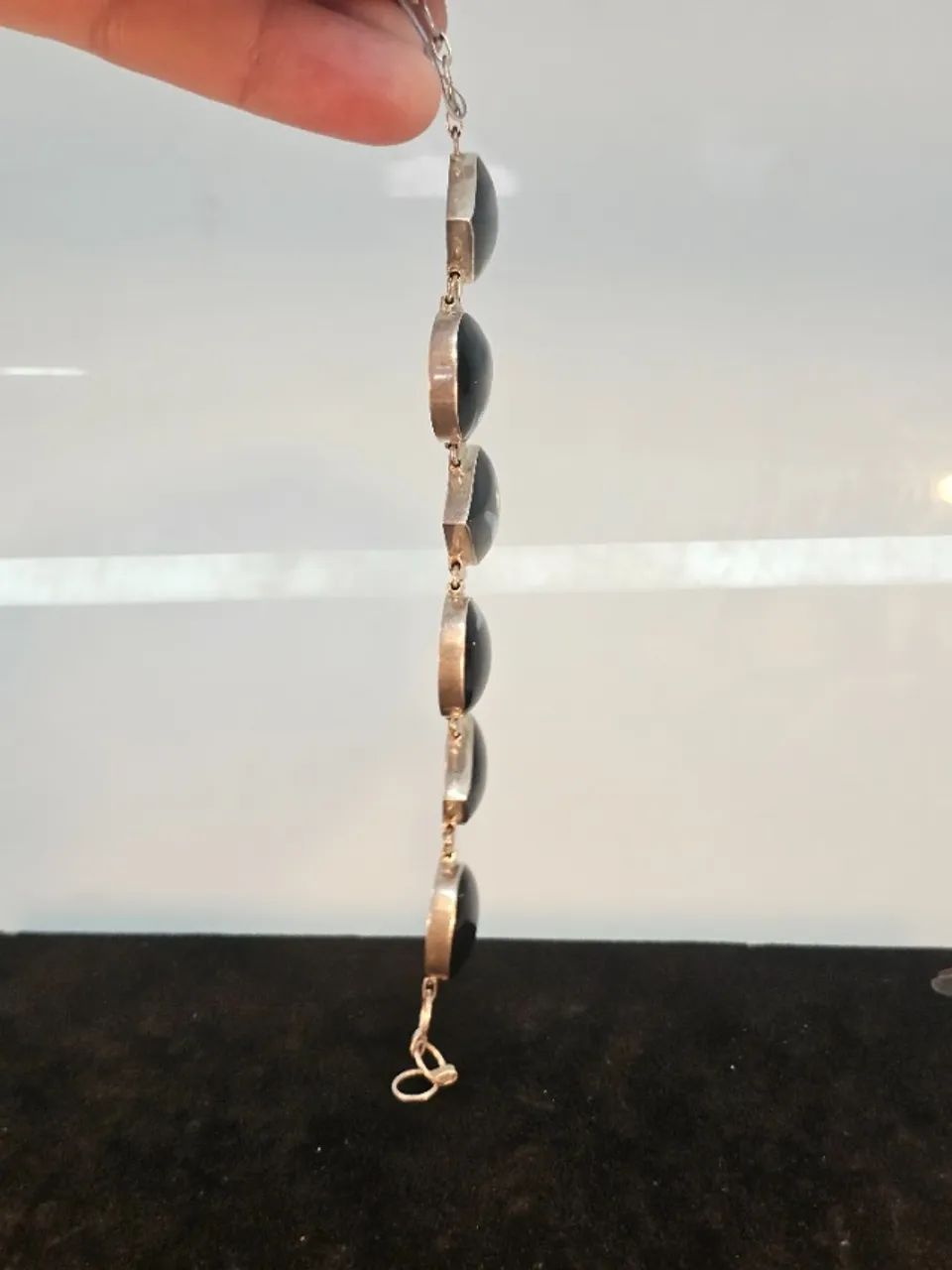 Pulseira Onix trabalho fino em prata  - Foto 3